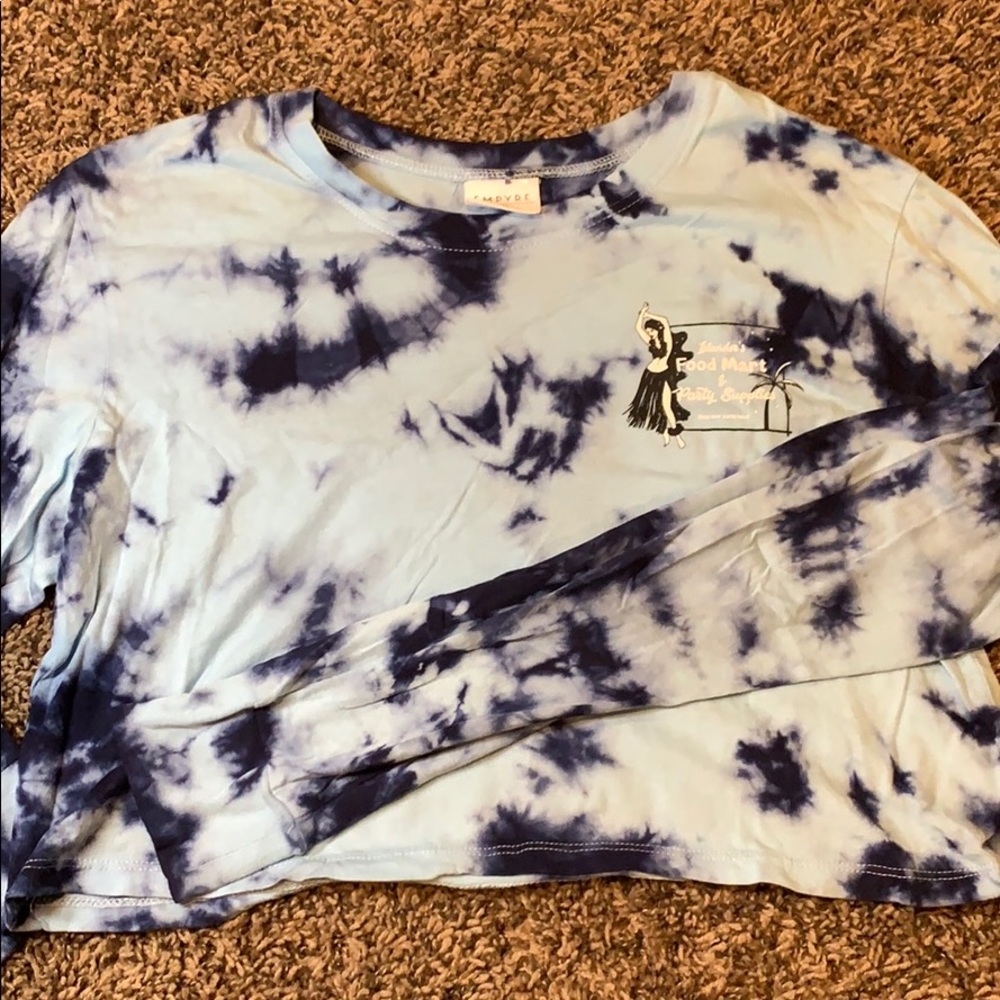 Crop top tie-dye long sleeve